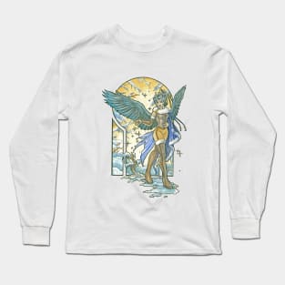 Angel of Winter Mucha Inspired Art Nouveau Angels of the Seasons Series Long Sleeve T-Shirt